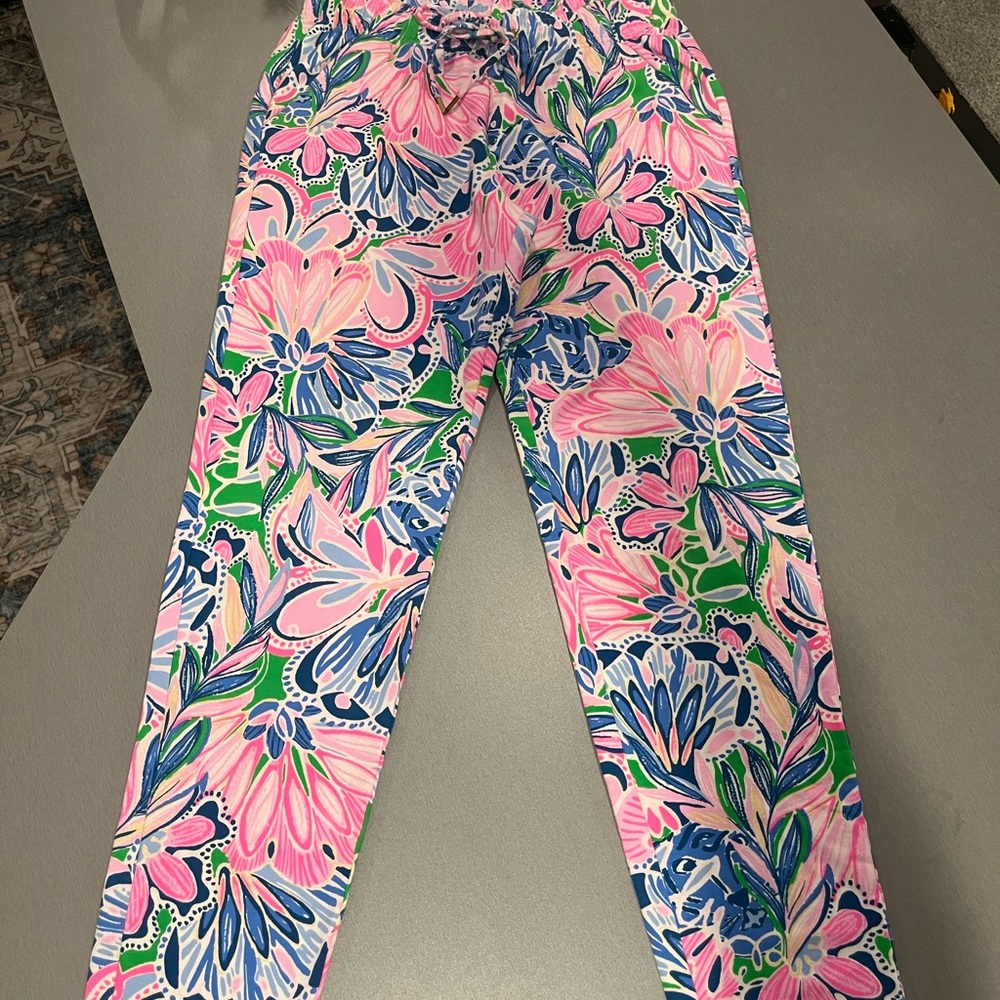 Lilly Pulitzer women's Floral Ankle Length Stretch Knit - Pink, Blue, Green